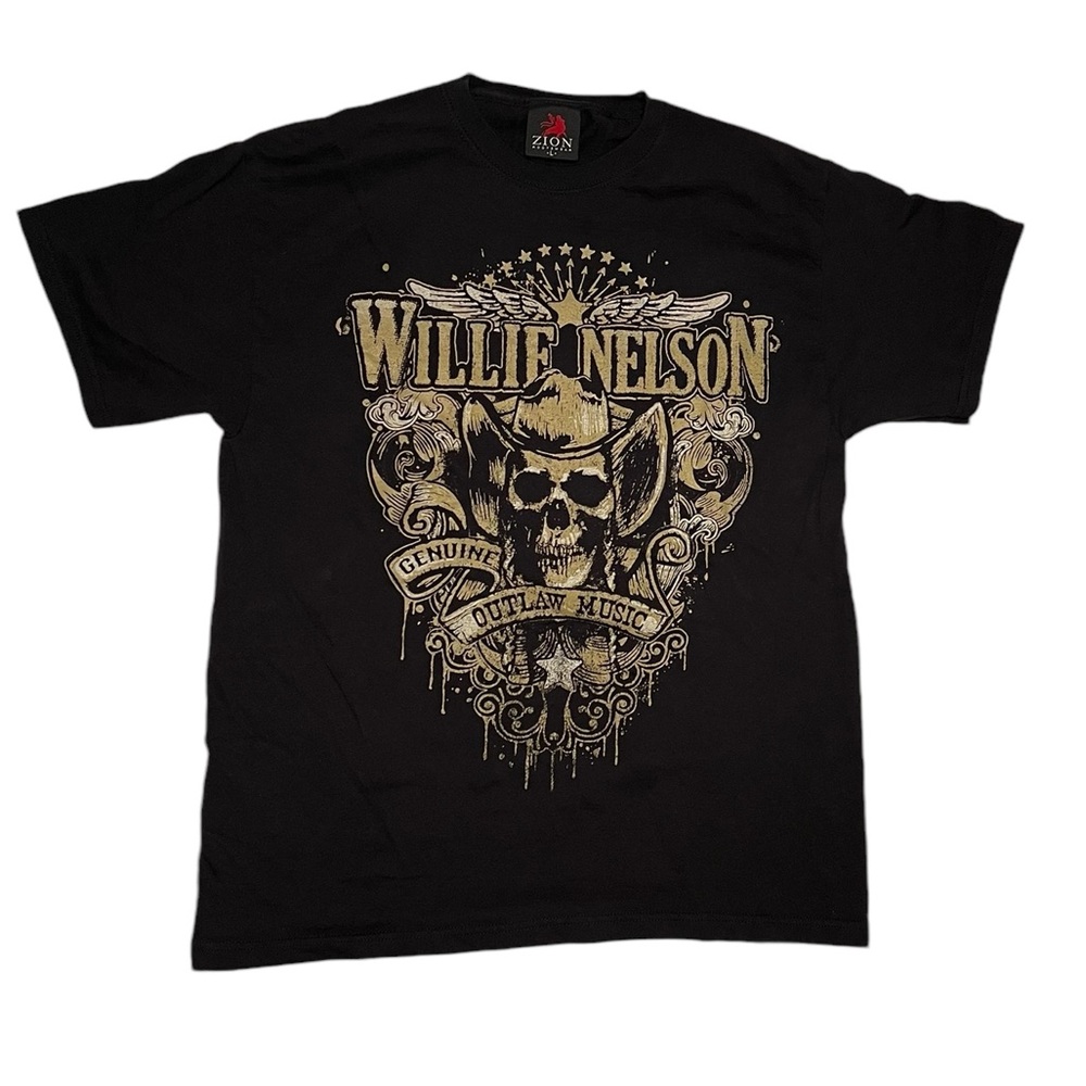 Vintage Skull Willie Nelson Outlaw Texas Concert T Shirt